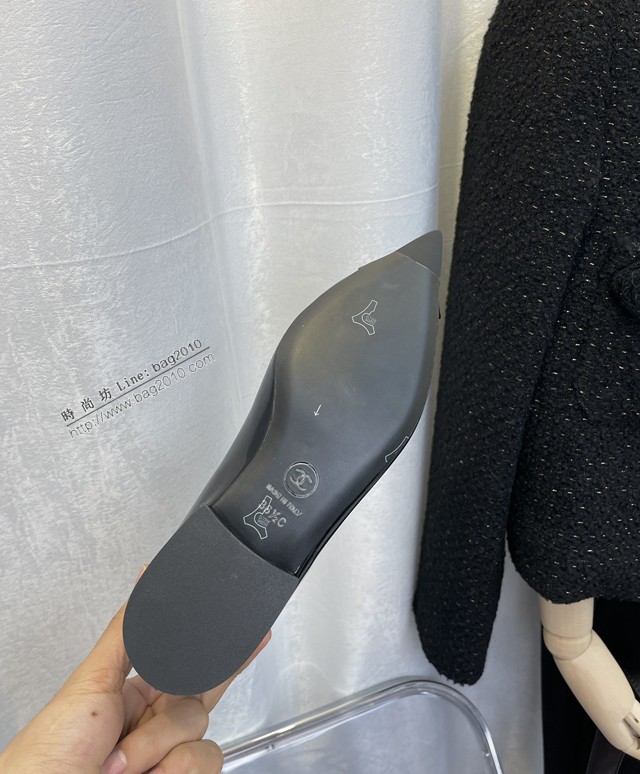 Chanel香奈兒2022春款系列女士單鞋平底鞋尖頭單皮鞋 dx3039